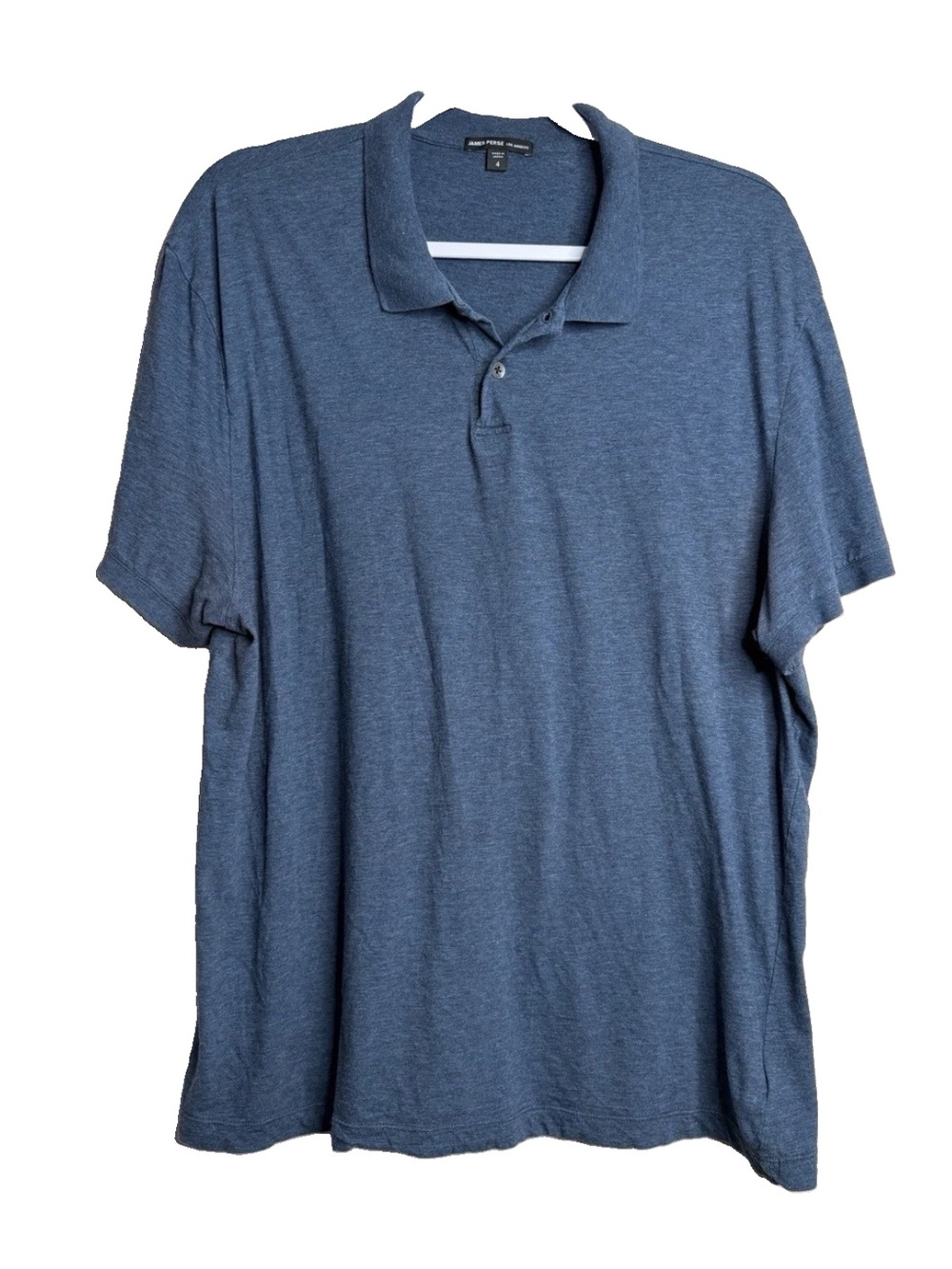 James Perse Polo Shirt Mens 4 Extra Large Blue Cotton Casual Made In Japan K22